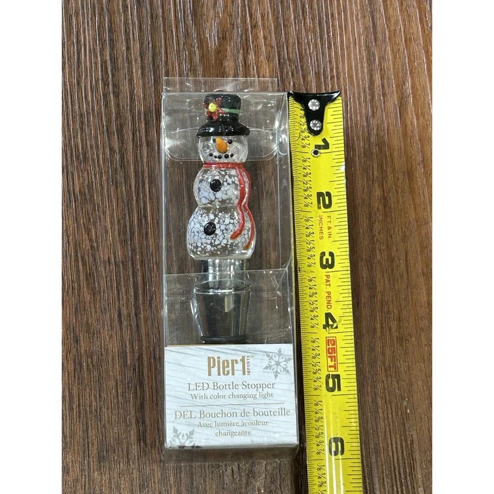 Pier 1 imports LED Bottle Stopper Snowman W/Color Changing Light